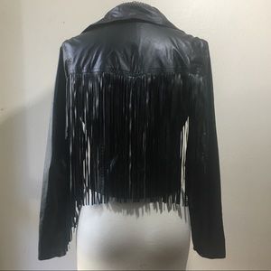 Pleather fringe Moro jacket